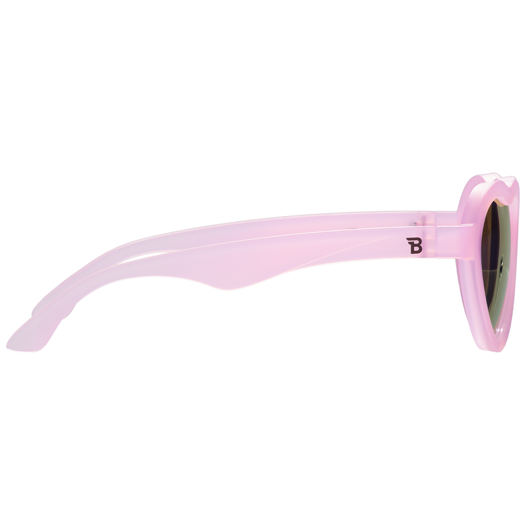 Frosted Pink Heart  Purple Polarized Mirrored Lenses – Babiators Sunglasses