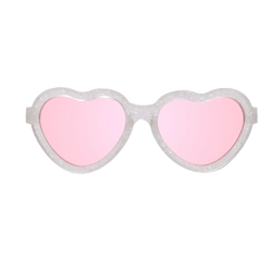 Silver Shimmer Heart | Pink Mirrored Lenses