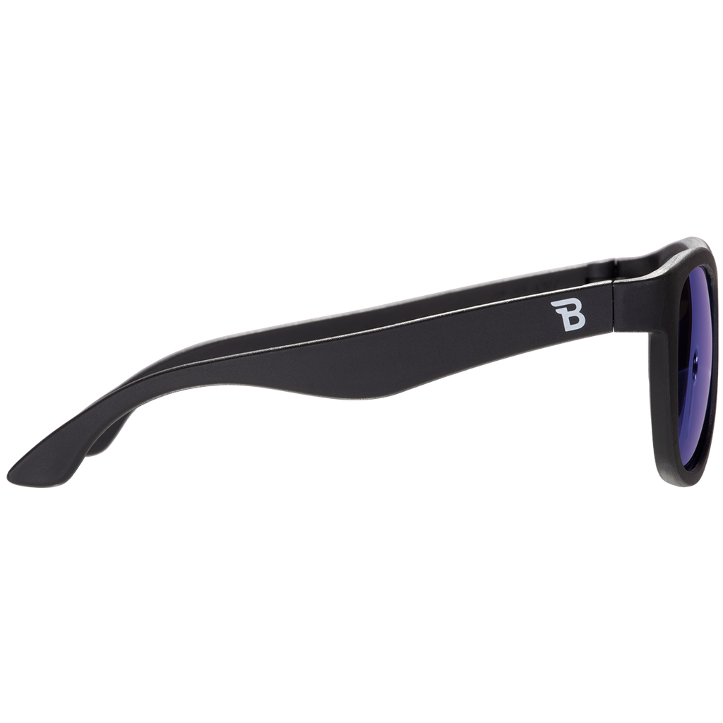 Jet Black Polarized Navigator | Cobalt Mirrored Lens – Babiators Sunglasses
