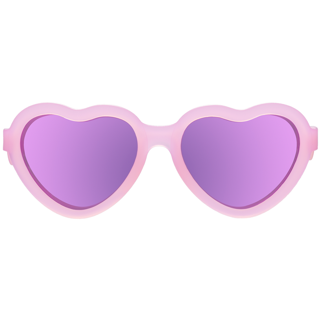 Frosted Pink Heart | Purple Polarized Mirrored Lenses – Babiators ...