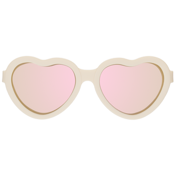 Sweet Cream Heart Rose Gold Polarized Mirrored Lenses Babiators Sunglasses