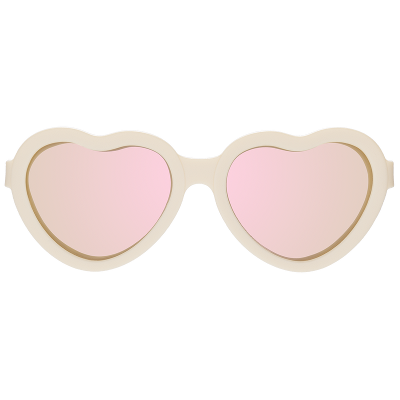 Sweet Cream Heart  Rose Gold Polarized Mirrored Lenses