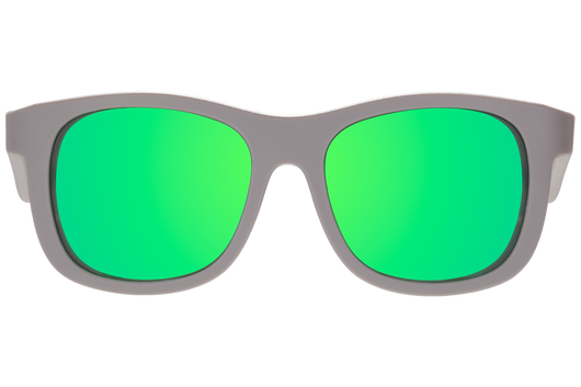 Gray Polarized Navigator | Green Mirrored Lens Baby Sunglasses / Ages 0 - 10 / Babiators, Polarized / Ages 6+
